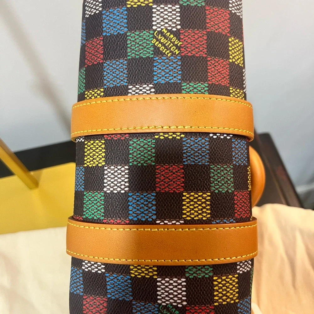 Louis Vuitton 25 L Vers Damier Ebene Keepall bandoliere 2025 gorgeous! ❤️💙💛🤎 - Picture 7 of 8